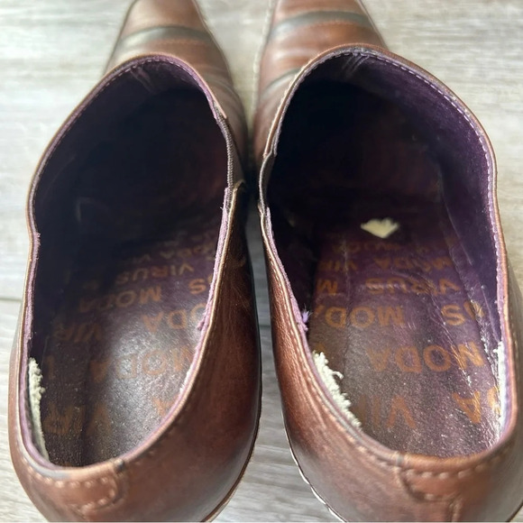 Virus Moda Brown Leather Western Ankle  Boots - Picture 12 of 13